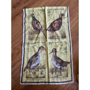 Vintage Game Birds Pure Irish Linen Tea Towel 28x19